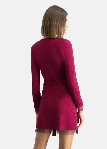 Nicowa Mini wrap dress in lamé- MILOWA in PINKarticle number NC7A24038044E-139 Letzte 2 Tage