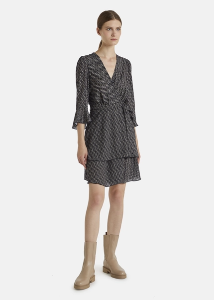 Nicowa Wrap dress with NCW monogram- NIOGRA in BLACKMONOGRAMarticle number NC7A32014019E-153 Letzter Tag