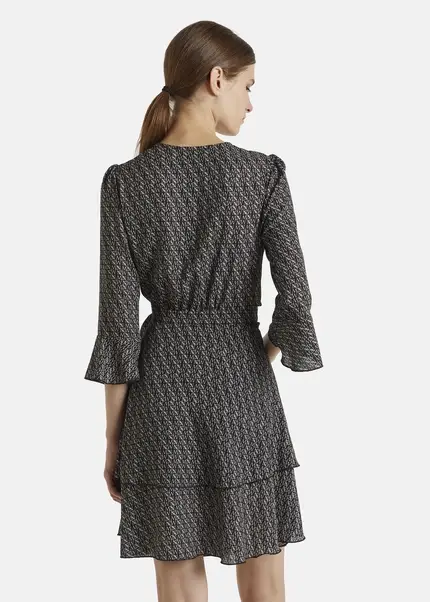 Nicowa Wrap dress with NCW monogram- NIOGRA in BLACKMONOGRAMarticle number NC7A32014019E-153 Letzter Tag
