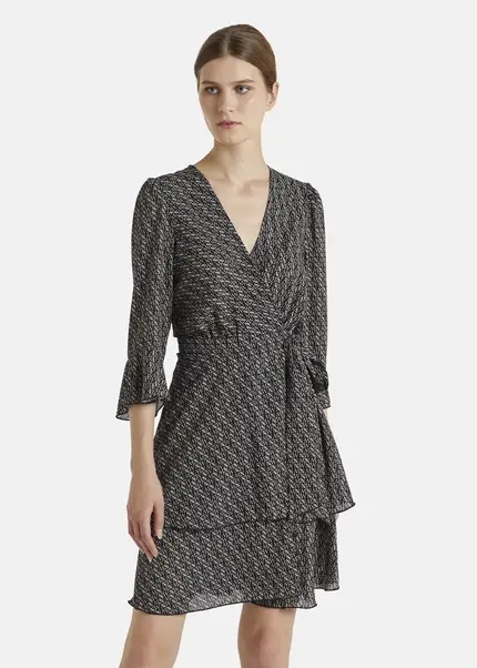 Nicowa Wrap dress with NCW monogram- NIOGRA in BLACKMONOGRAMarticle number NC7A32014019E-153 Letzter Tag