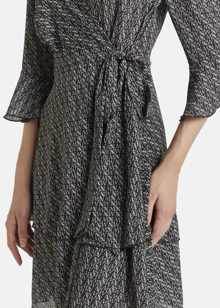 Nicowa Wrap dress with NCW monogram- NIOGRA in BLACKMONOGRAMarticle number NC7A32014019E-153 Letzter Tag