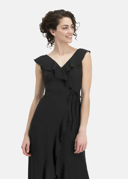 Nicowa Elegant chiffon dress with plain-coloured fabric – DINOWA in BLACKarticle number NC6A22001019E-002 Bis zu 50% Rabatt