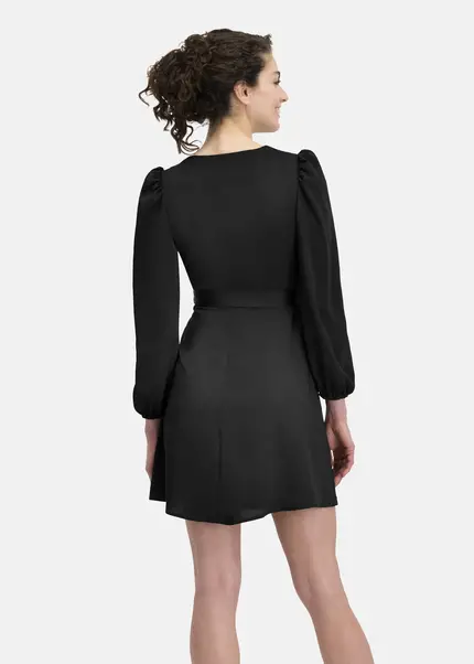Nicowa Elegant wrap dress with plain fabric – VEROWA in BLACKarticle number NC6A24009019E-002 Bis zu 60% Rabatt