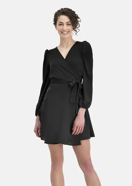 Nicowa Elegant wrap dress with plain fabric – VEROWA in BLACKarticle number NC6A24009019E-002 Bis zu 60% Rabatt