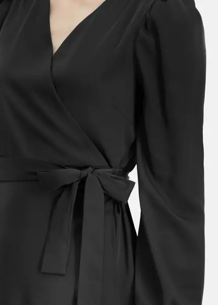 Nicowa Elegant wrap dress with plain fabric – VEROWA in BLACKarticle number NC6A24009019E-002 Bis zu 60% Rabatt