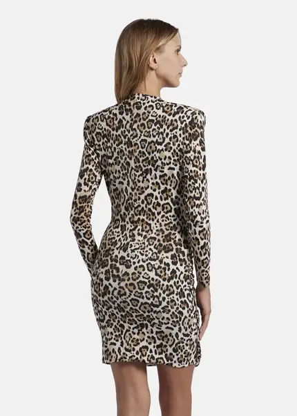 Nicowa Draped mini dress - MICIMA in BLACK LEOarticle number NC8A22008017E-151 Nur für heute