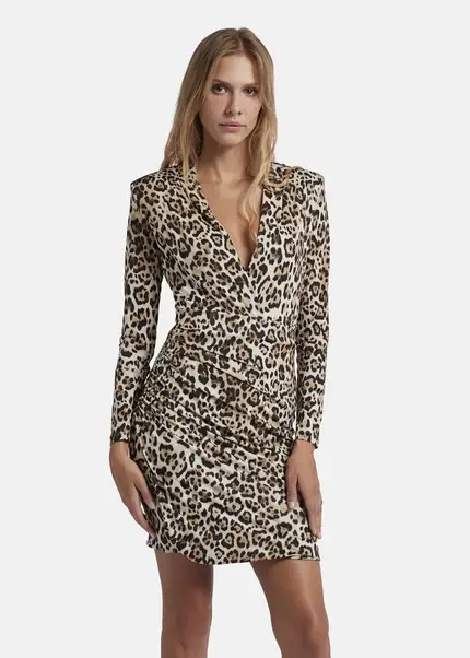 Nicowa Draped mini dress - MICIMA in BLACK LEOarticle number NC8A22008017E-151 Nur für heute