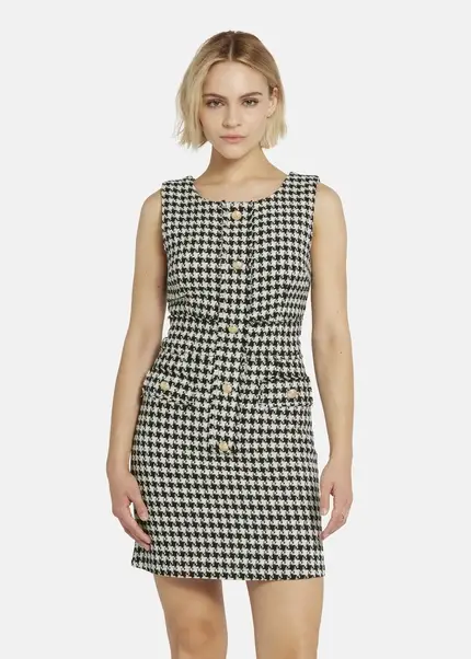 Nicowa Short bouclé dress CHIMORA in BLACK MULTICOLORarticle number NC8A22503019E-002 50% Rabatt für begrenzte Zeit