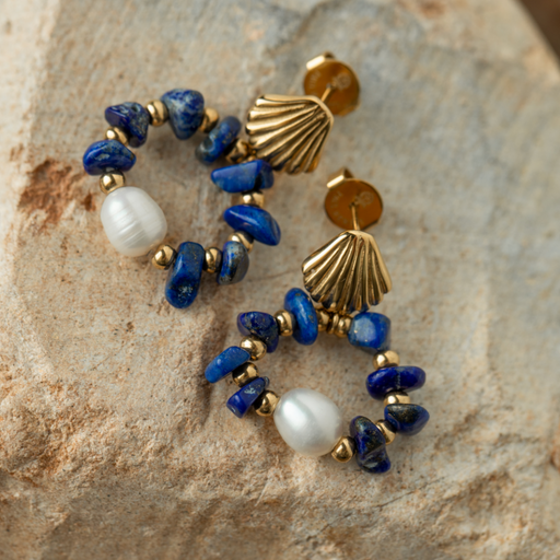 Paul Hewitt Scallop Stone Ohrring Gold Zeitbegrenzte Promotion