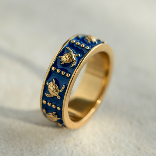 Paul Hewitt Turtle Enamel Ring Gold Sonderangebot der Fabrik