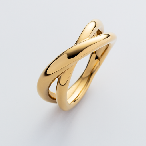 Paul Hewitt Waves Twisted Ring Gold Super Rabatt