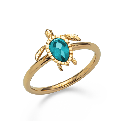 Paul Hewitt Turtle Ring Aquamarine Gold Riesige Rabatte