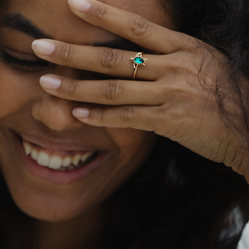 Paul Hewitt Turtle Ring Aquamarine Gold Riesige Rabatte