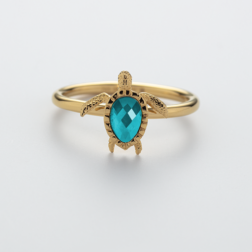 Paul Hewitt Turtle Ring Aquamarine Gold Riesige Rabatte