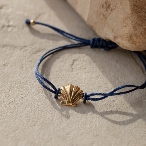 Paul Hewitt Scallop Blue Nylon Armkette Gold Online Shopping