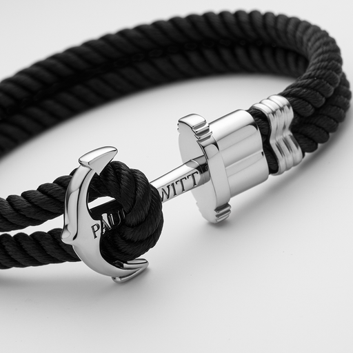 Paul Hewitt PHREP Armband Silber Schwarz Saisonschlussverkauf