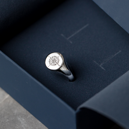 Paul Hewitt Men's Signet Ring Windrose Silber VIP-Rabatte