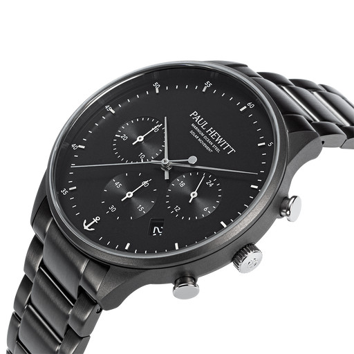 Paul Hewitt Chrono Uhr Gun Metal Schwarz Letzte 2 Tage