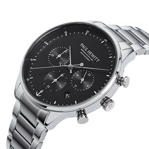 Paul Hewitt Chrono Uhr Silber Schwarz Letzter Tag