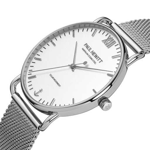 Paul Hewitt Sailor 39 mm Uhr Silber Weiß Sonderangebot der Fabrik