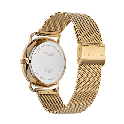 Paul Hewitt Sailor 39 mm Uhr Gold Blau Vierteljährliche Förderung