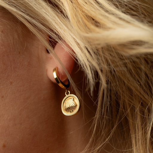 Paul Hewitt Scallop Coin Ohrring Gold Tiefpreis
