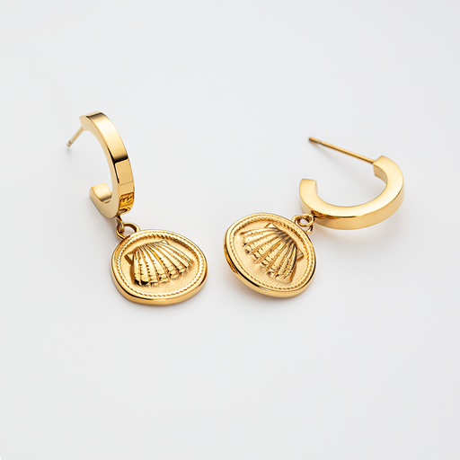 Paul Hewitt Scallop Coin Ohrring Gold Tiefpreis