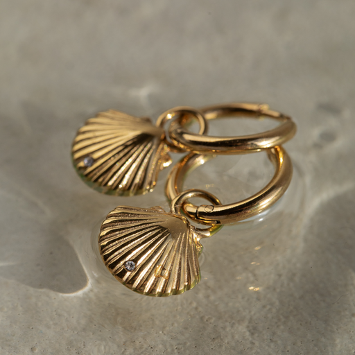 Paul Hewitt Scallop Ohrring Gold Super Sparpreis