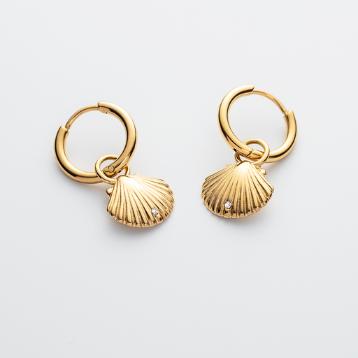 Paul Hewitt Scallop Ohrring Gold Super Sparpreis