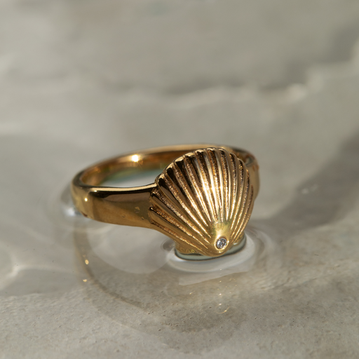 Paul Hewitt Scallop Ring Gold Kostenlose Rückgabe