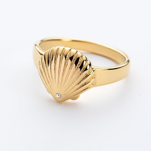 Paul Hewitt Scallop Ring Gold Kostenlose Rückgabe