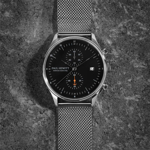 Paul Hewitt Chrono Quartz Mesh silver 50% Rabatt mit kostenlosem Versand