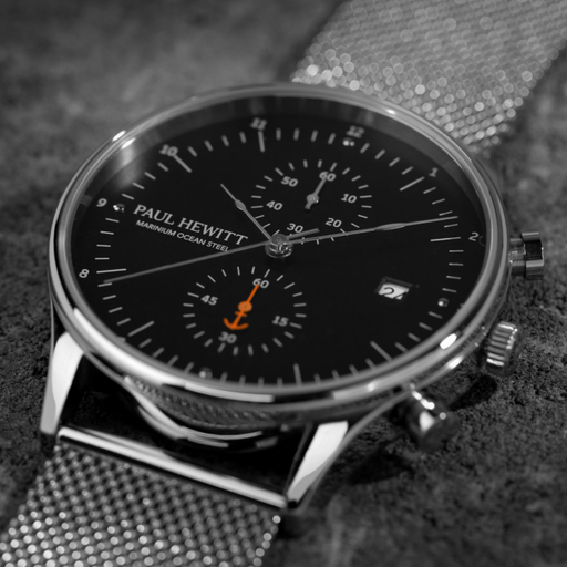 Paul Hewitt Chrono Quartz Mesh silver 50% Rabatt mit kostenlosem Versand