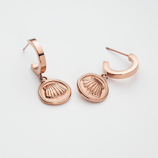 Paul Hewitt Scallop Coin Ohrring Roségold Versandkostenfrei