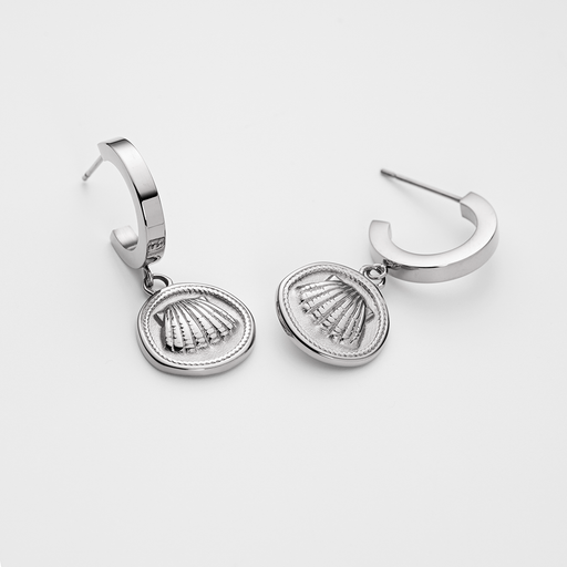 Paul Hewitt Scallop Coin Ohrring Silber Großer Ausverkauf