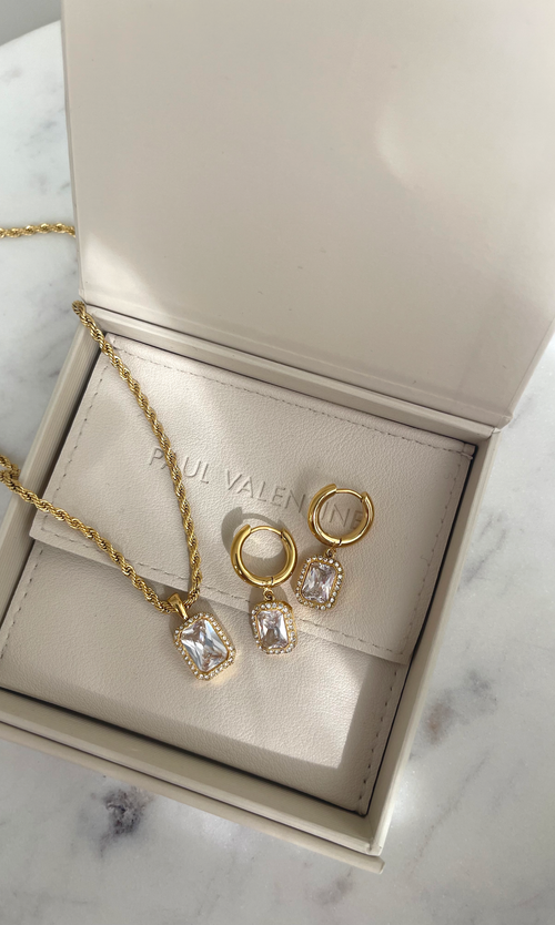 Paul Valentine Pavé Emerald Necklace Zeitbegrenzte Promotion