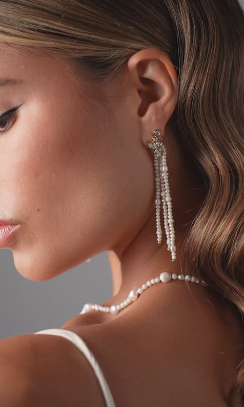 Paul Valentine Adorn Earrings Pearl Tassel Zeitbegrenzte Promotion