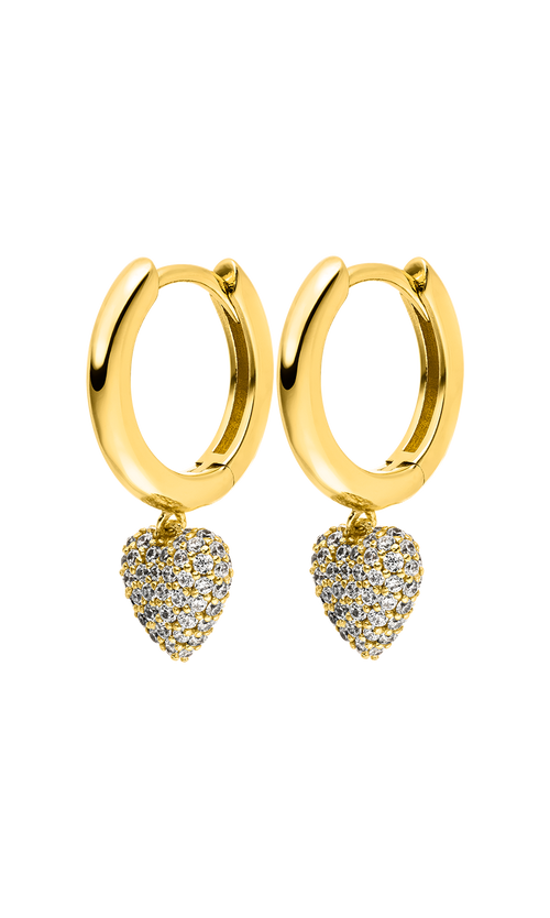 Paul Valentine Pure Heart Charm Hoops Bis zu 55% Rabatt