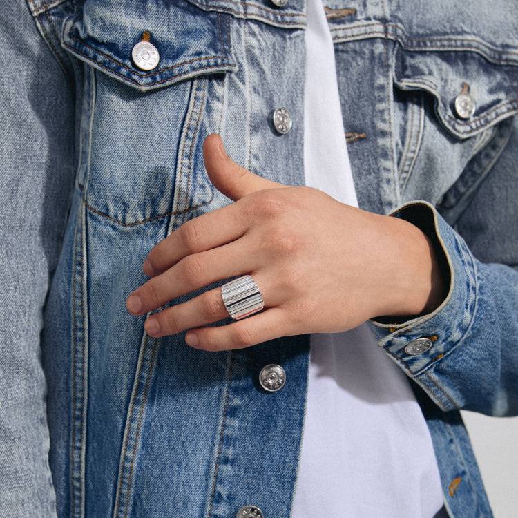 Pilgrim LAUREL recycelter Ring versilbert Fabrikladen