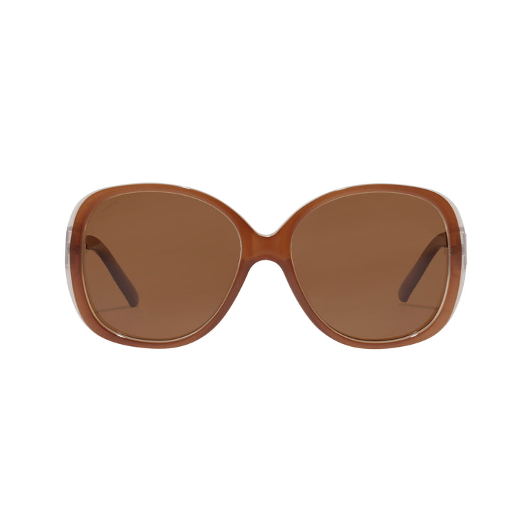 Pilgrim PARKER Retro-Oversized-Sonnenbrille, Hellbraun Blitzangebot