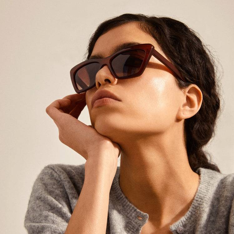 Pilgrim DAKOTA eckige Cat-Eye-Sonnenbrille braun Bestseller