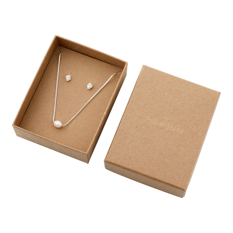 Pilgrim ALAYAH Geschenkset, Halskette & Ohrstecker, versilbert Super Rabatt