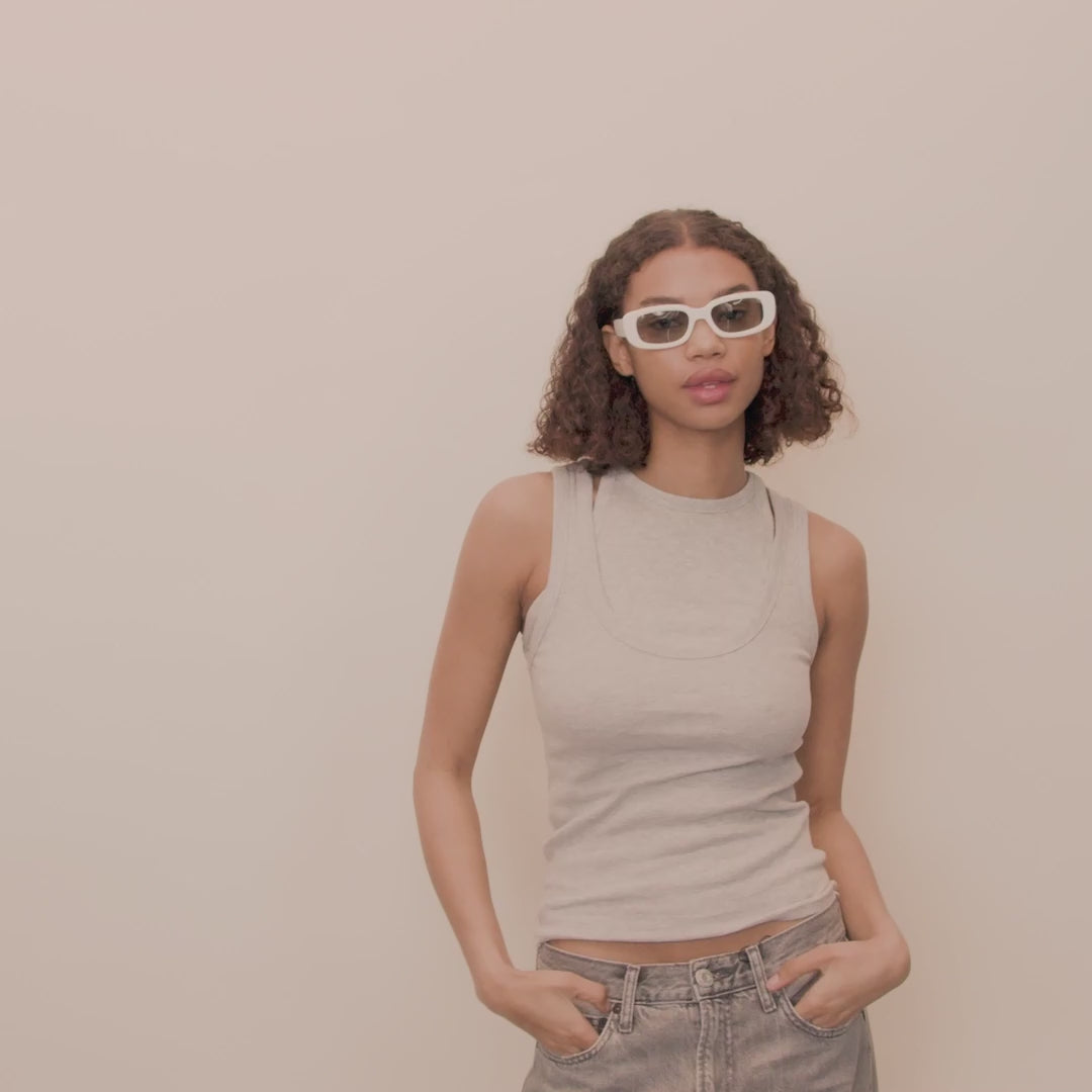 Pilgrim YANSEL Recycelte Sonnenbrille Weiß Online Outlet