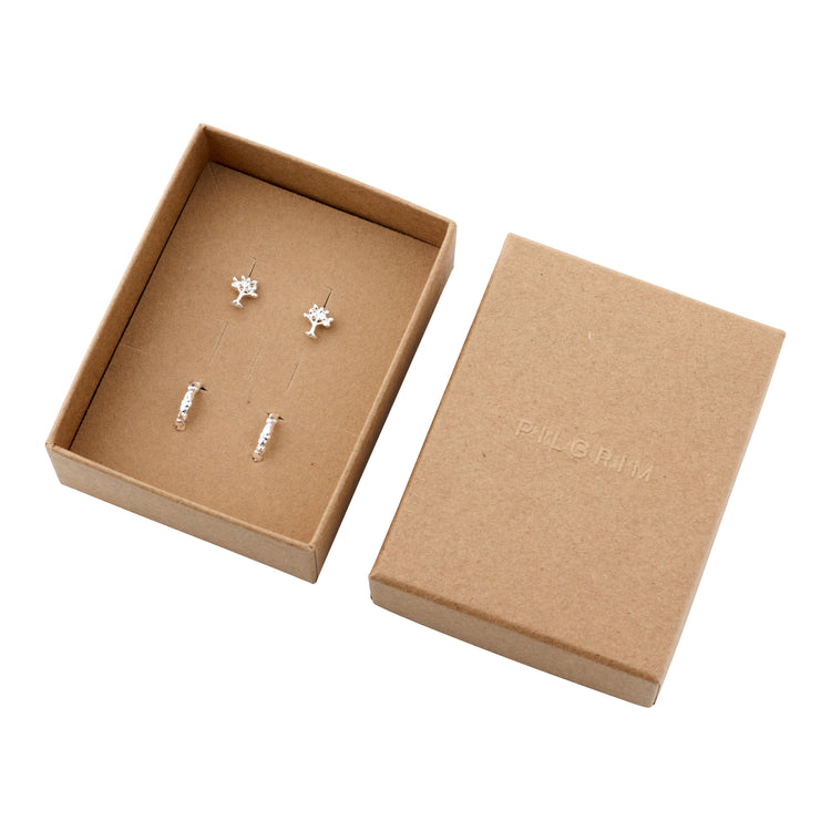 Pilgrim PIPER recyceltes Geschenkset, 2-in-1-Set, versilbert Zeitlich begrenztes Angebot