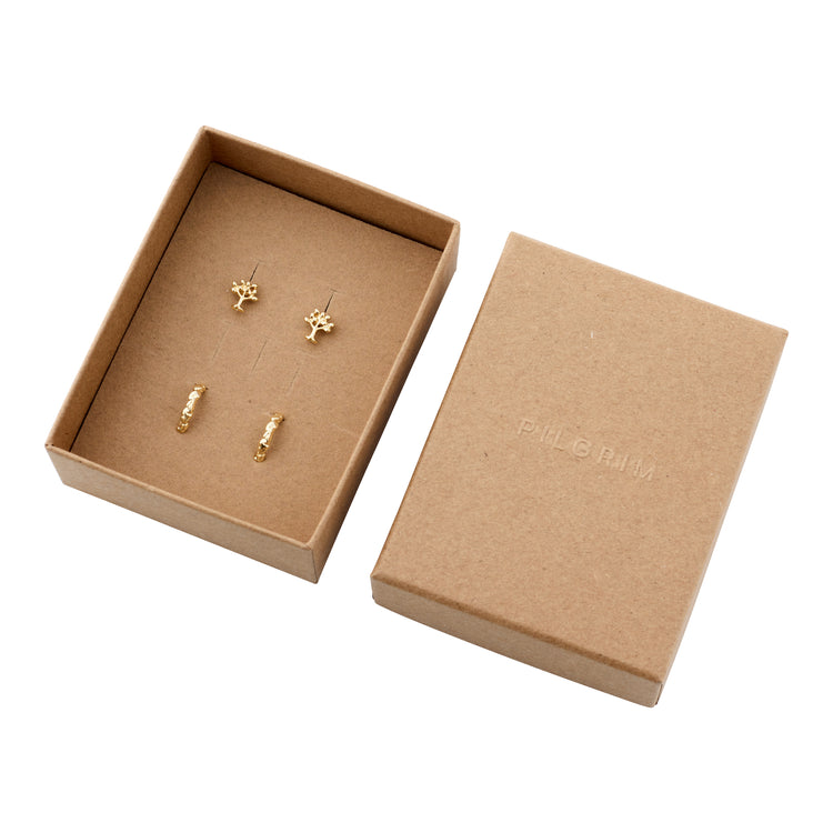 Pilgrim PIPER recyceltes Geschenkset, 2-in-1-Set, vergoldet Große Rabatte