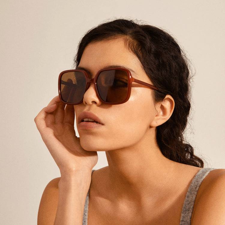 Pilgrim MILAN oversized Retro-Sonnenbrille braun Wochenangebot