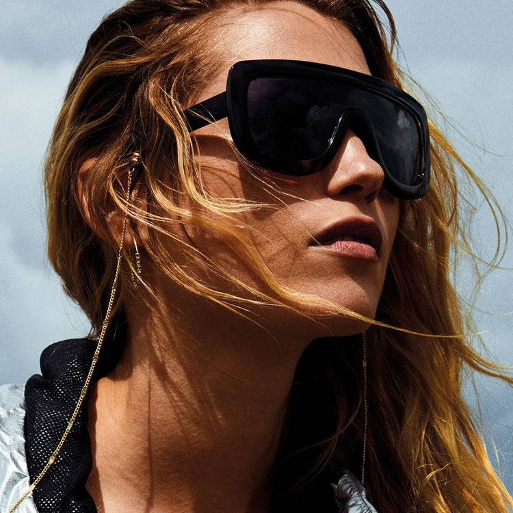 Pilgrim FIDELIA oversized Shield-Sonnenbrille, Schildpatt dunkel Letzter Tag