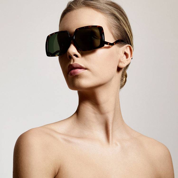 Pilgrim ELLEN oversized Retro-Sonnenbrille, Schildpatt Bis zu 65% Rabatt