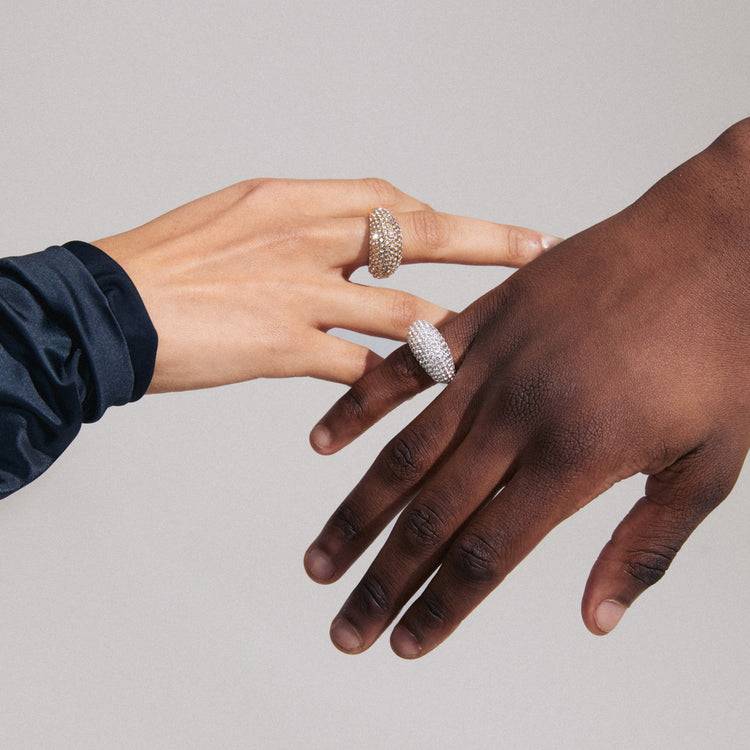 Pilgrim FOCUS recycelte Kristall Ring versilbert Limitierter Zeitrabatt