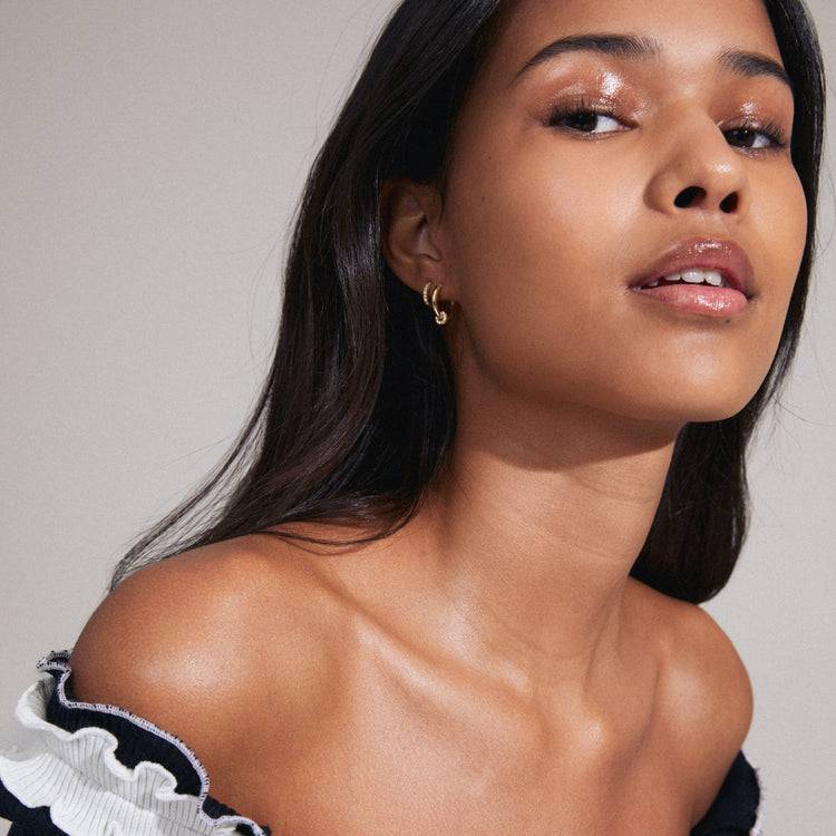 Pilgrim SCOTTIE recycelte Ohrringe 2-in-1-Set vergoldet Neueste Mode